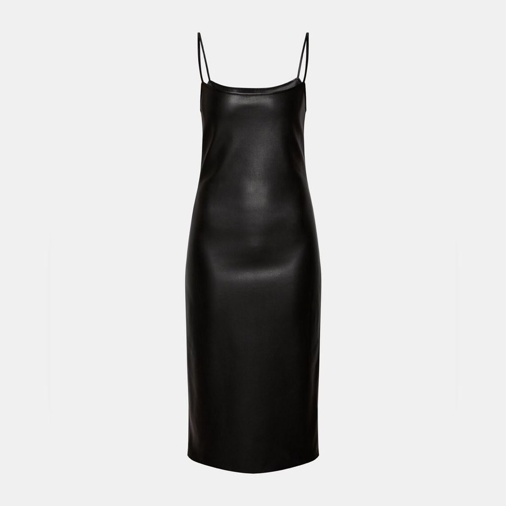 Theory Faux Leather Slip Dress